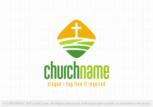 Logo 8073: Diamond Shape Church Logo