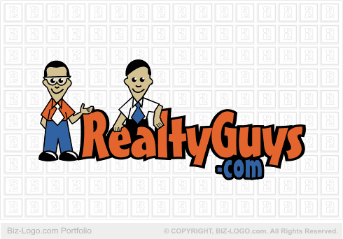 cartoon-style real estate logo