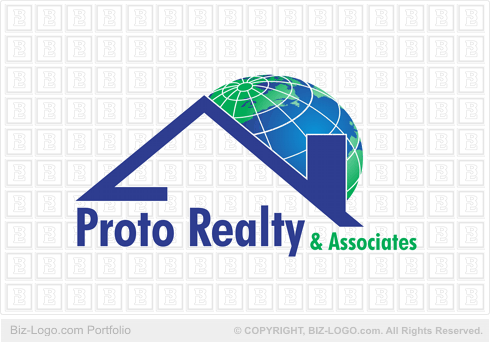 Logo Design on Realty Roof Globe Logo Gif