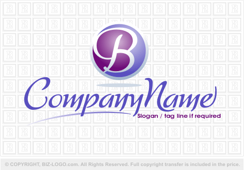 Logo 619: Pink and Purple B Logo