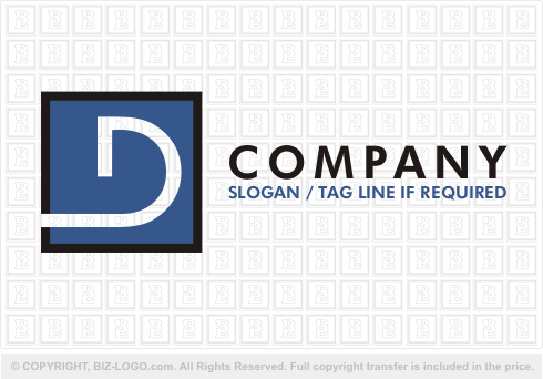 Logo 671: Blue Block Letter D Logo