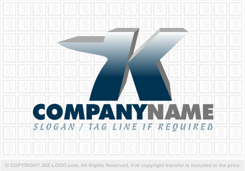 Logo 1228: Metallic Letter K Logo