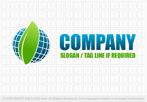 Pre-designed logo 166: Globe and Leaf Logo