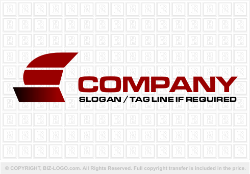 Logo 750: Red Lines Letter E Logo