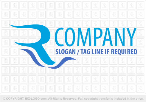 Logo 1463: Letter R Wave Logo