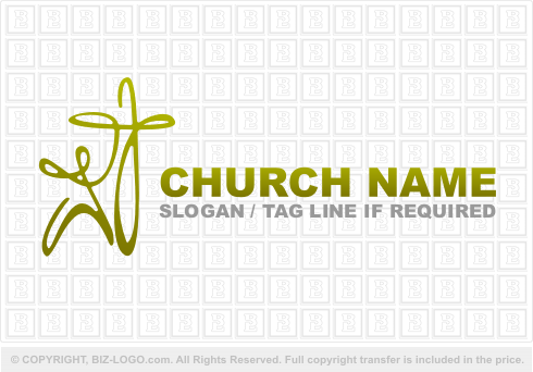 Logo 1045: Cross and Man Logo