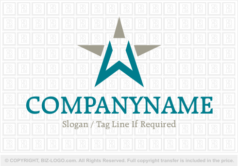 Logo 2103: Star Shaped Letter W Logo