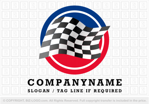 Logo 2053: Waving Checkered Flag Logo