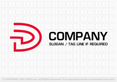 Logo 678: Red Lines Letter D Logo