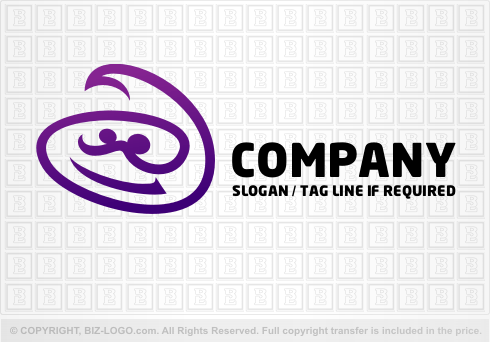 Logo 1102: Purple Smiling Face Logo