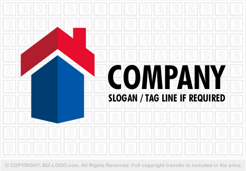 Logo 925: Red and Blue 3D House Logo