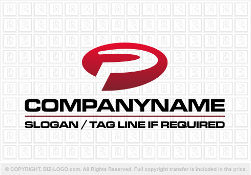 Logo 1403: Red Oval Letter P Logo