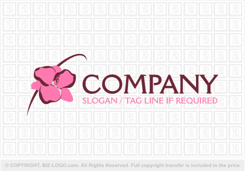 Logo 2176: Pink Flower Logo