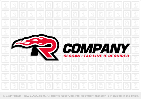Logo 1473: Flaming Letter R Logo
