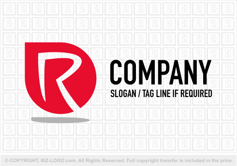 Logo 1479: Red Drop Letter R Logo