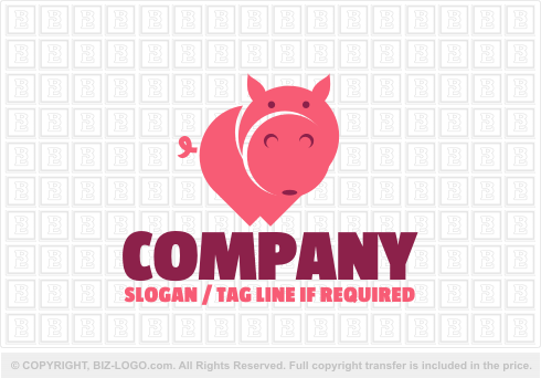 Logo 1874: Pig Cartoon Logo