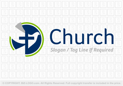 Logo 2509: Simple Cross and Dove Logo