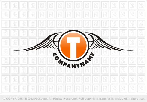 Logo 1668: Winged Letter T Logo