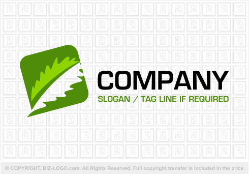 Logo 2158: Green Leaf Logo