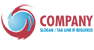 Red and Blue Globe Logo