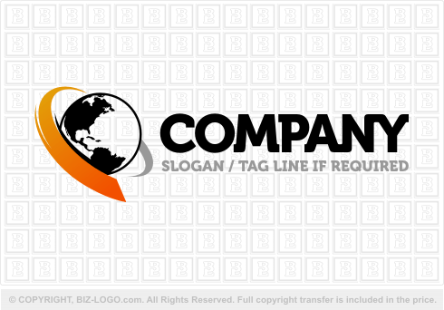 Logo 2303: Black and Orange Globe Logo