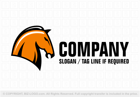 Logo Design Guarantee on Pre Designed Logo 3387  Orange Horse Head Logo
