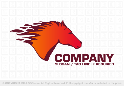 Logo 3307: Horse and Flames Logo Design