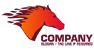 Horse and Flames Logo Design