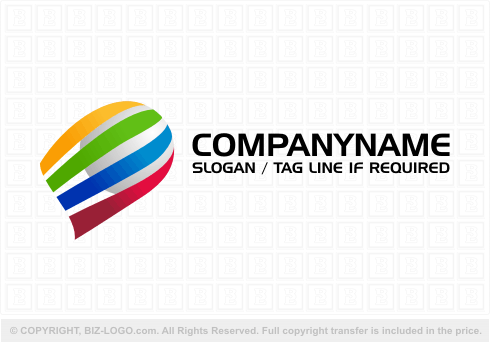 Logo 3511: Globe and Rainbow Ribbons Logo