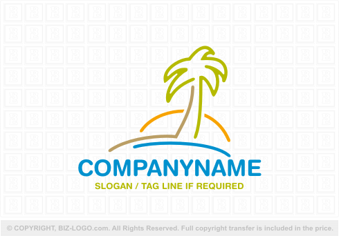 Logo 2972: Island Palm Tree Logo