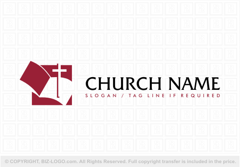 Logo 3663: Cross and Bible Logo