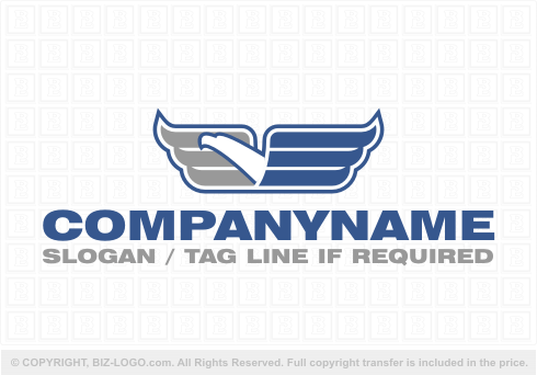 Logo 3709: Grey and Blue Eagle Logo