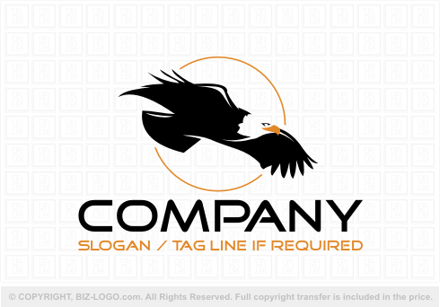 Logo 4065: Flying Bald Eagle Logo