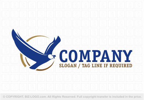 Logo 4062: Blue Eagle and Sun Logo