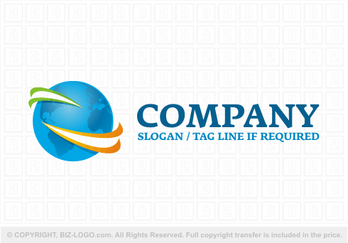 Logo 3855: Simple Globe and Swooshes Logo