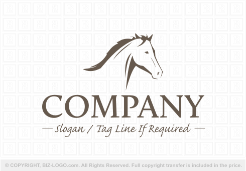 Logo 4182: Simplified Horse Head Logo