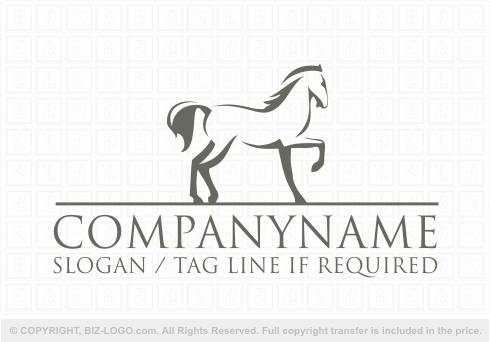 Logo 4193: Logo with Outlined Horse