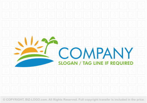 Logo 3585: Lone Palm Tree Logo