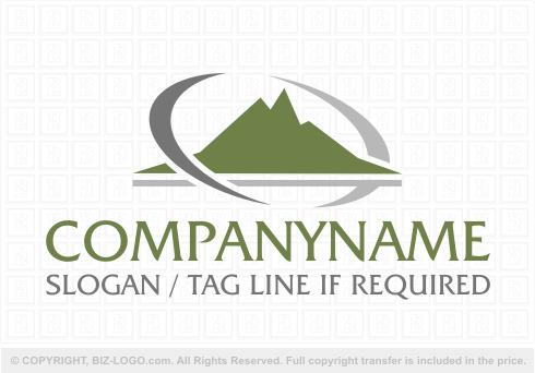Logo 4179: Logo with Mountain and Swooshes