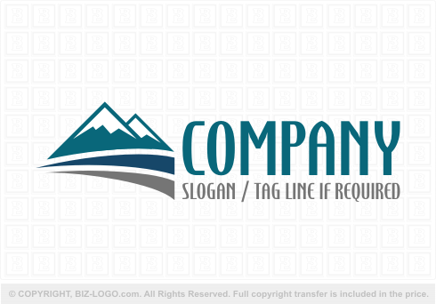 Logo 4180: Snowcapped Mountains and Swooshes Logo