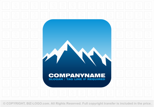 Logo 4172: Blue Snow-Capped Mountains Logo