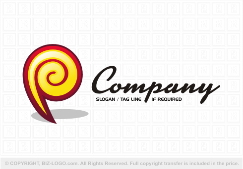 Logo 4476: Letter P Spiral Logo