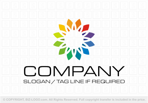 Logo 3955: Rainbow Flower Logo