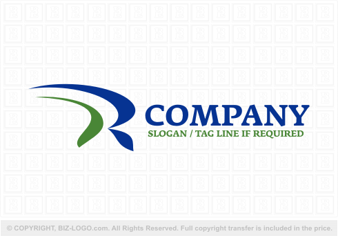 Logo 3729: Green and Blue R Logo