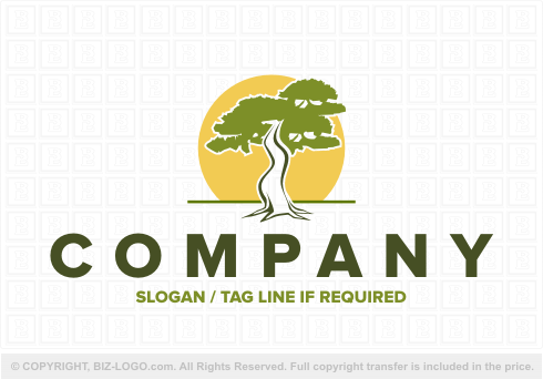 Logo 3546: Tree and Sun Logo Design