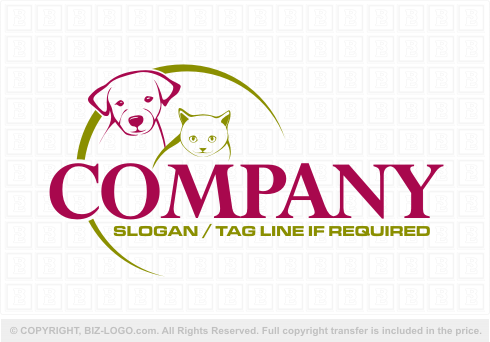 Logo 4438: Puppy and Kitten Logo