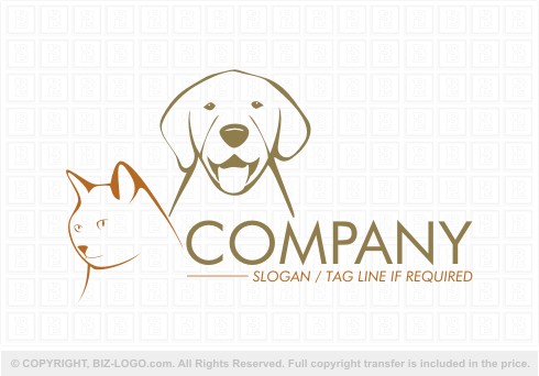 4443: Happy Cat and Dog Logo