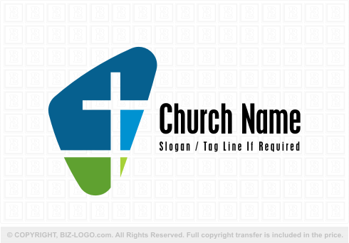 Logo 4529: Modern Church Cross Logo