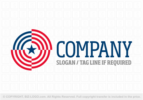 Logo 5463: US Flag Circle Logo