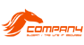 Orange Flames Horse Logo